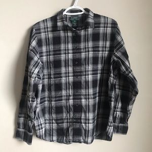 LRL Plaid Button Down Flannel size L
